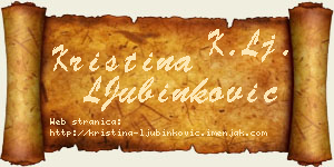 Kristina LJubinković vizit kartica